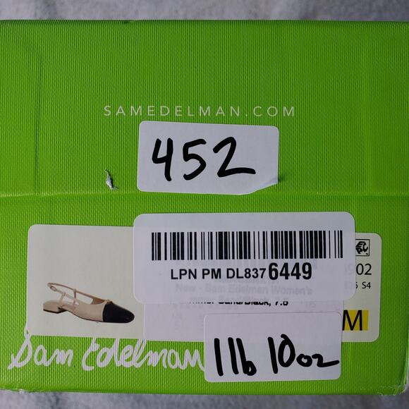 Sam Edelman Kara Slingback Womens 7.5 Beige Black Chiccore Old Money Style - Picture 8 of 8